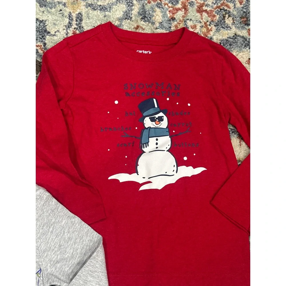 Carter's Grinch Holiday‎ Shirt Bundle Boys 3T Red Gray Navy Christmas